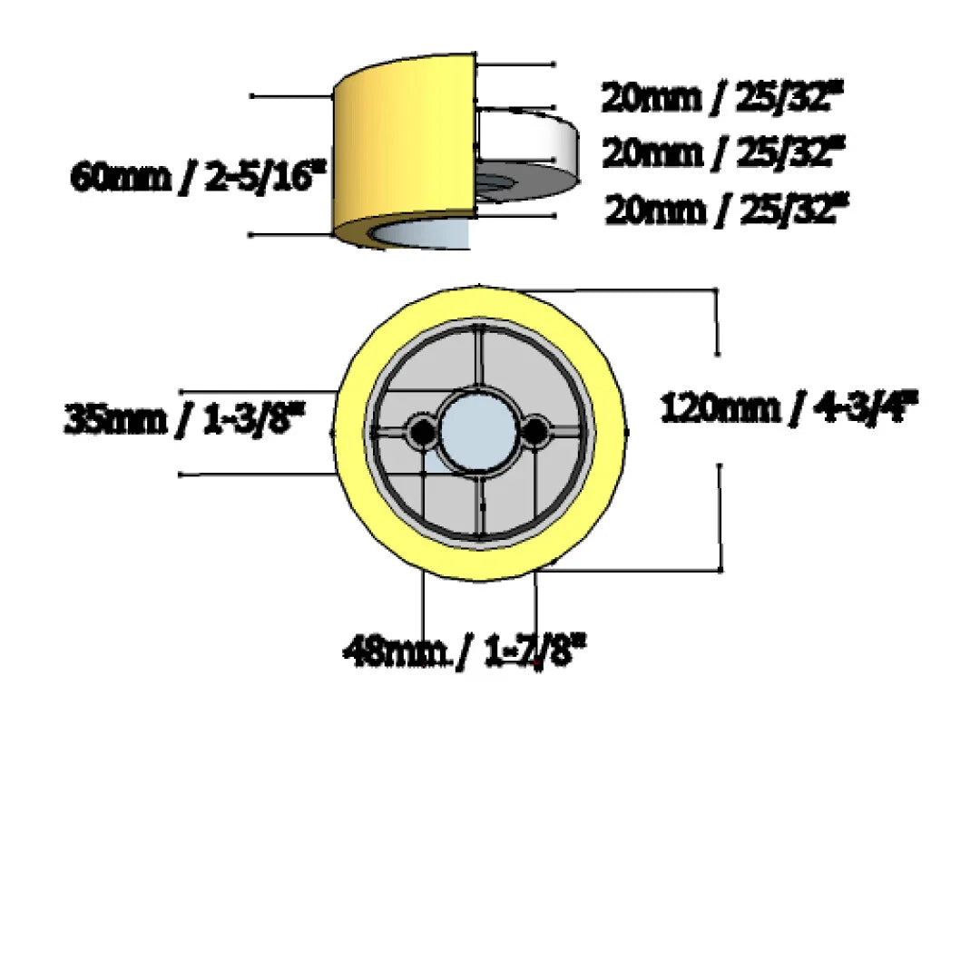 RO-12 Power Feeder Roller Wheels for Most 1HP Feeders